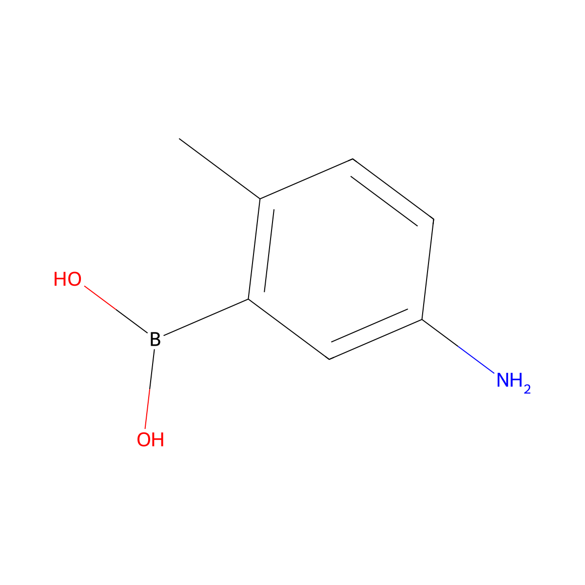 (5-Amino-2-methylphenyl)boronic acid molecular structure, CAS 1003042-50-9