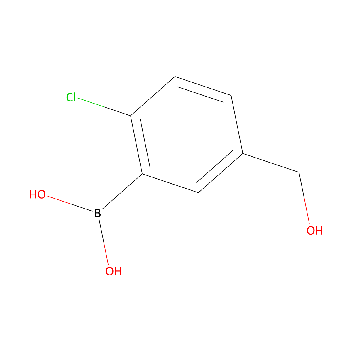 2-Chloro-5-hydroxymethylphenylboronic acid molecular structure, CAS 1003042-59-8