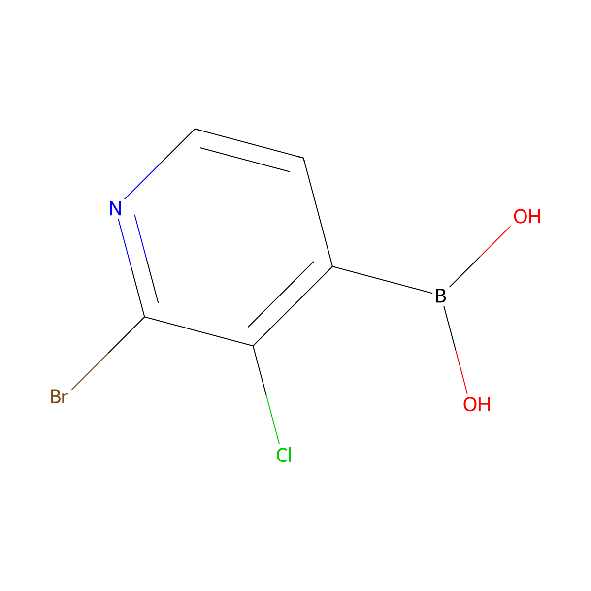(2-Bromo-3-chloropyridin-4-yl)boronic acid molecular structure, CAS 1003043-31-9