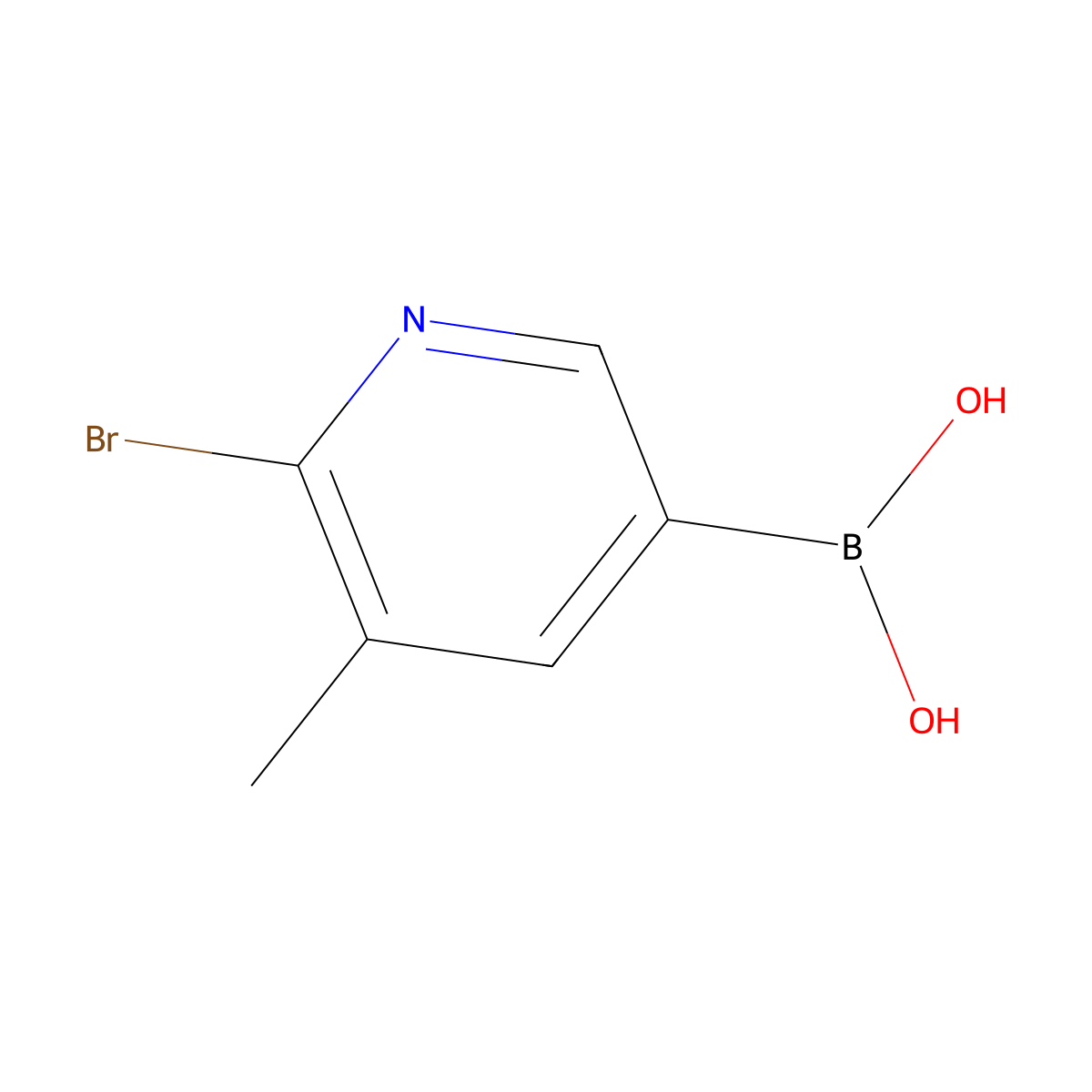 2-Bromo-3-methylpyridine-5-boronic acid molecular structure, CAS 1003043-34-2