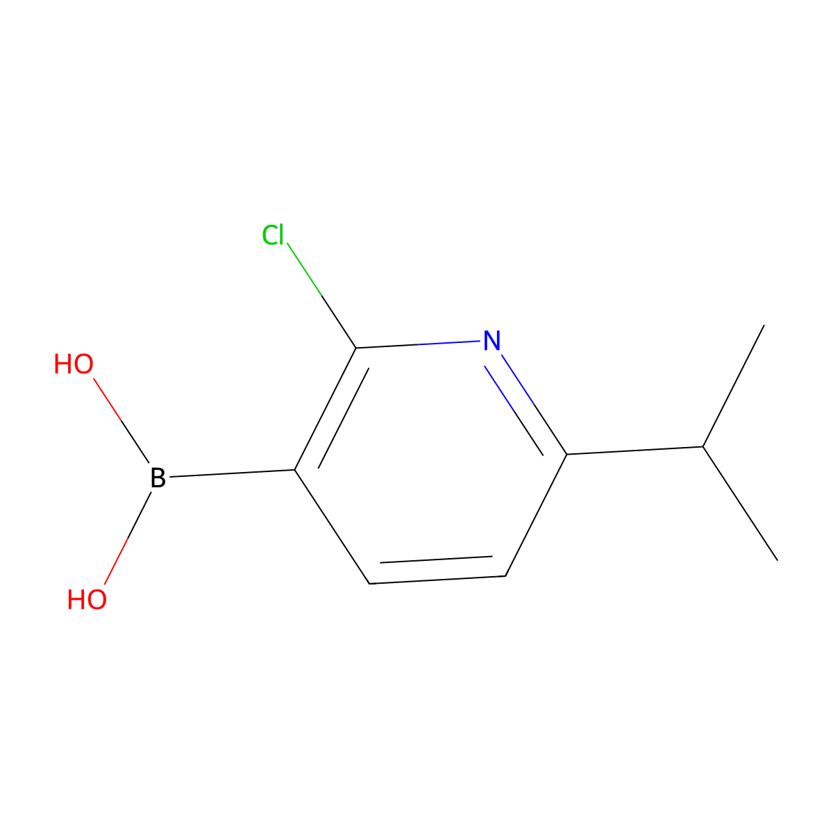 2-Chloro-6-isopropylpyridine-3-boronic acid molecular structure, CAS 1003043-37-5