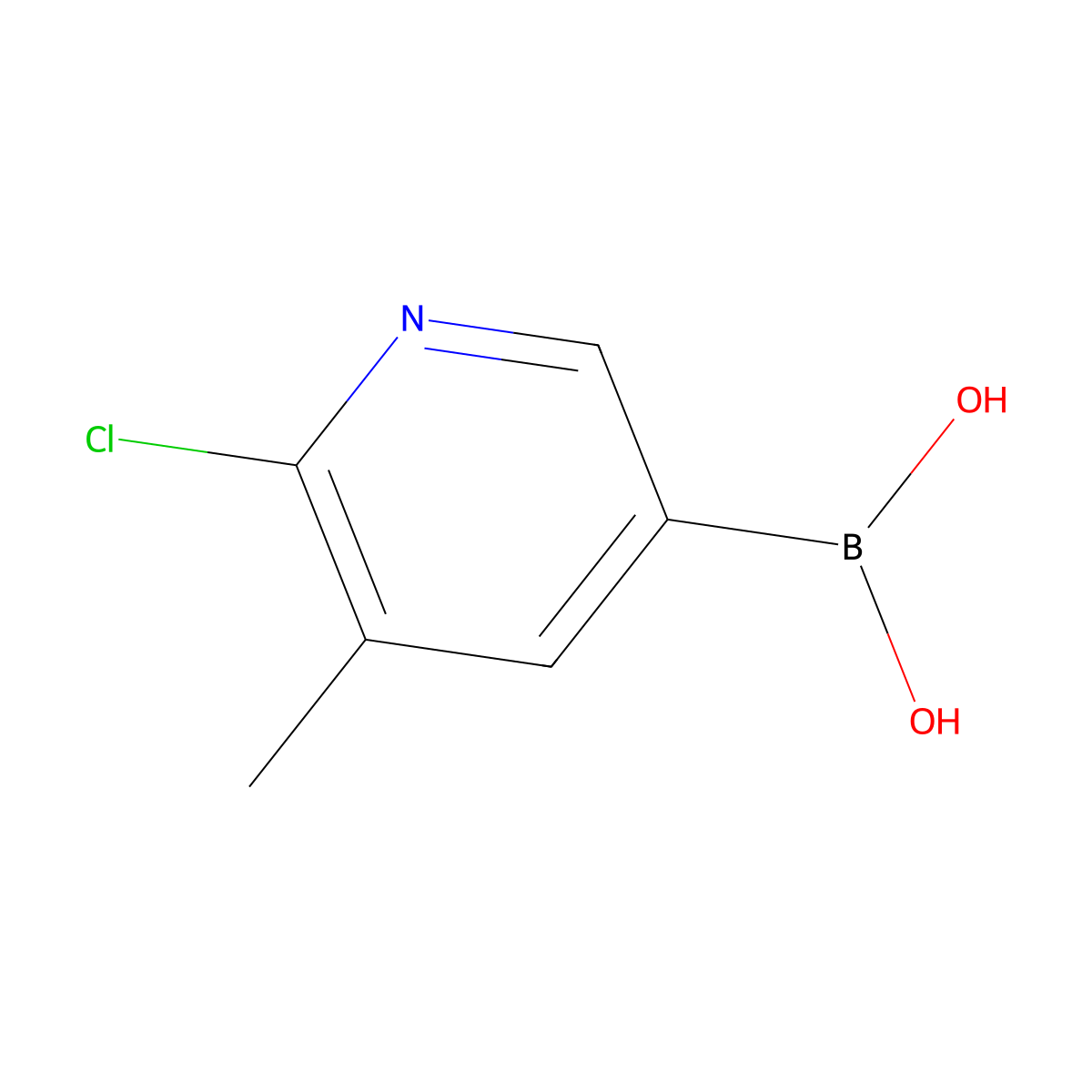 2-Chloro-3-methylpyridine-5-boronic acid molecular structure, CAS 1003043-40-0