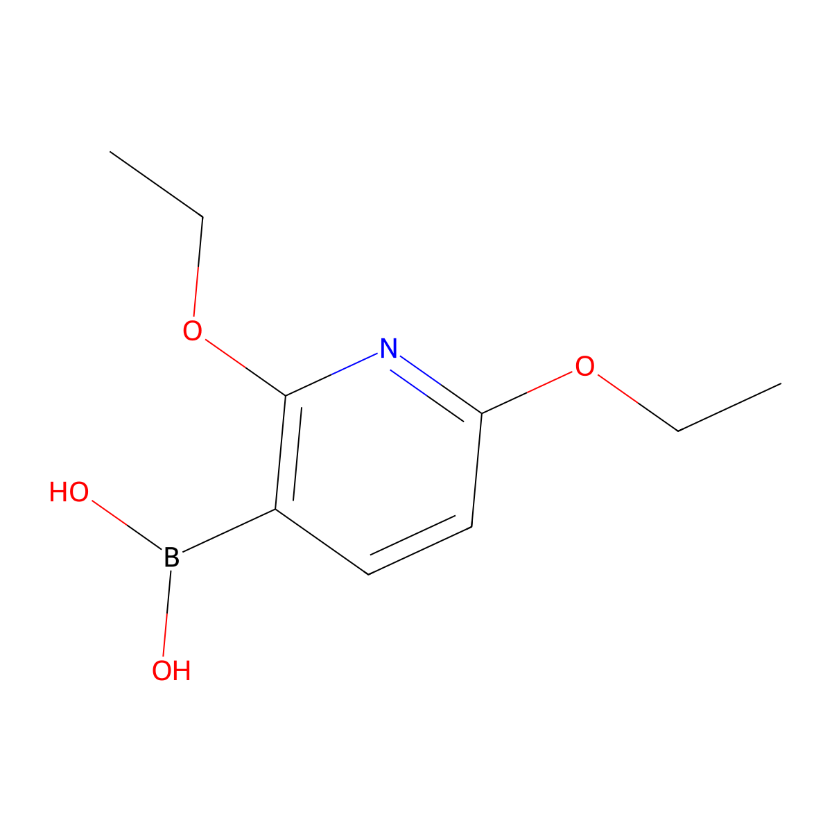 (2,6-Diethoxypyridin-3-yl)boronic acid molecular structure, CAS 1003043-46-6