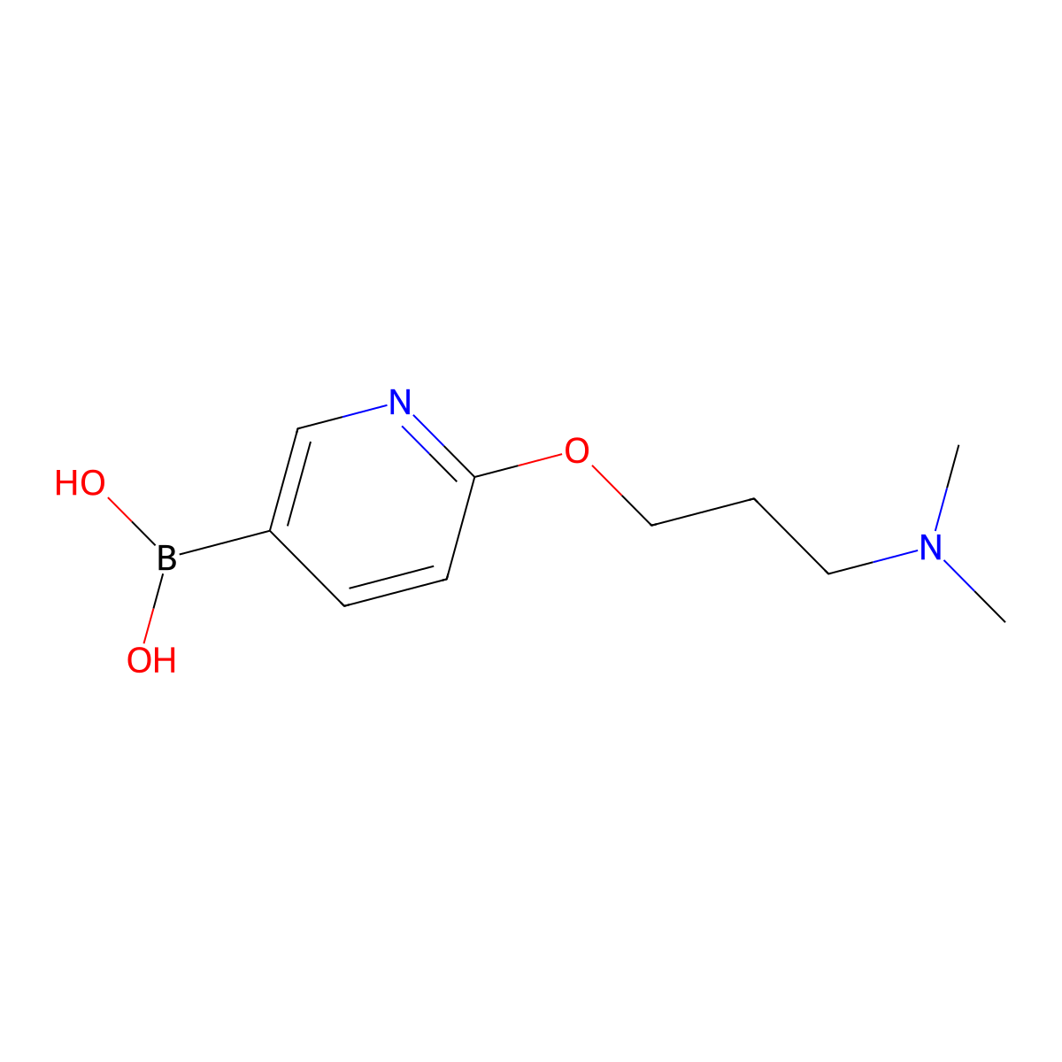 (6-(3-(Dimethylamino)propoxy)pyridin-3-yl)boronic acid molecular structure, CAS 1003043-49-9