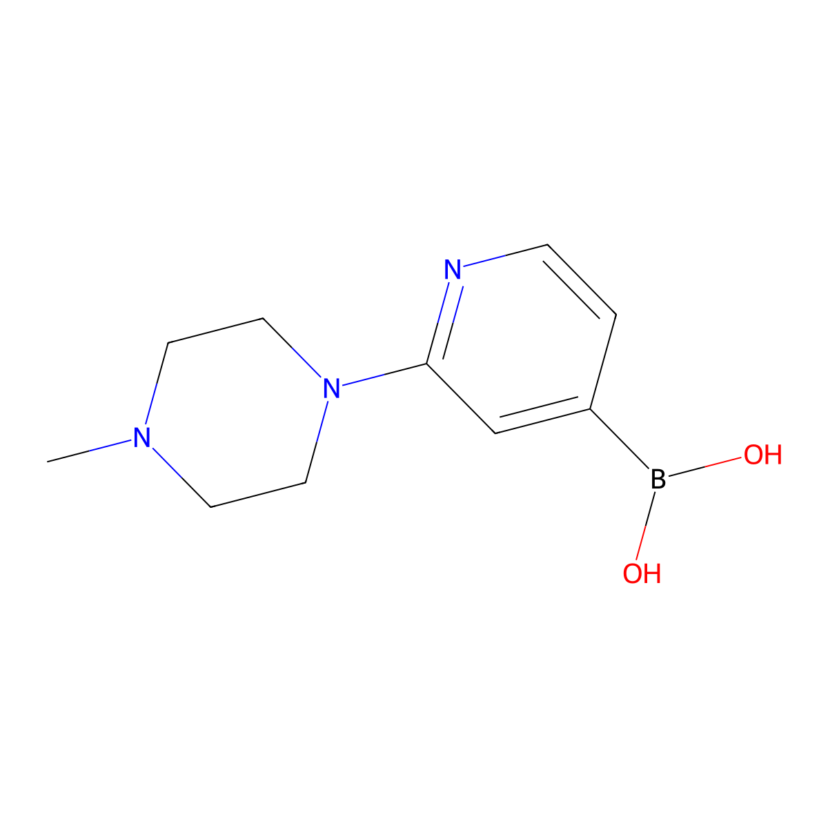 2-(4-Methylpiperazin-1-yl)pyridin-4-ylboronic acid molecular structure, CAS 1003043-58-0