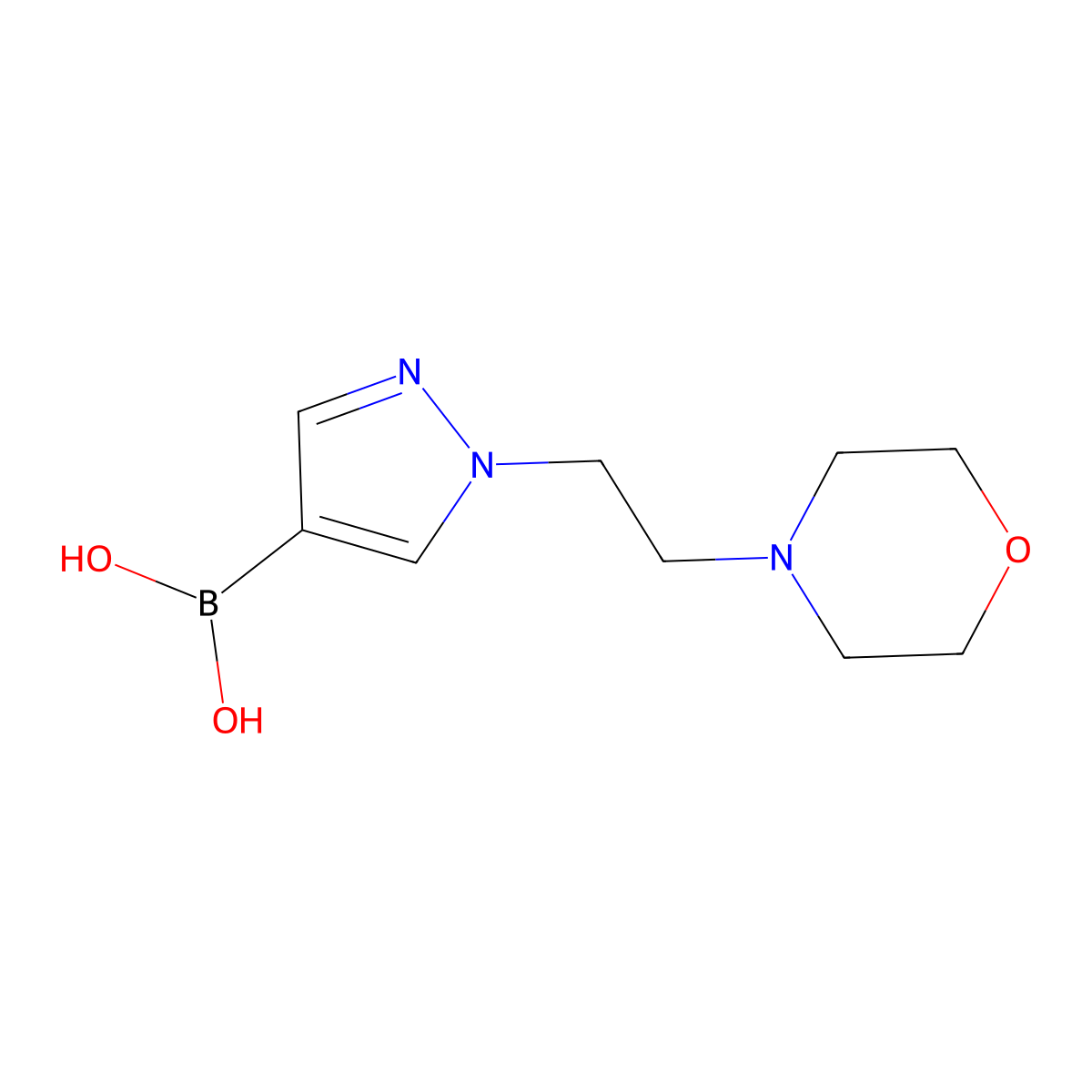 (1-(2-morpholinoethyl)-1H-pyrazol-4-yl)boronic acid molecular structure, CAS 1003043-64-8