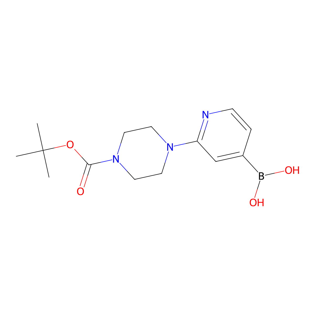 (2-(4-(tert-Butoxycarbonyl)piperazin-1-yl)pyridin-4-yl)boronic acid molecular structure, CAS 1003043-73-9