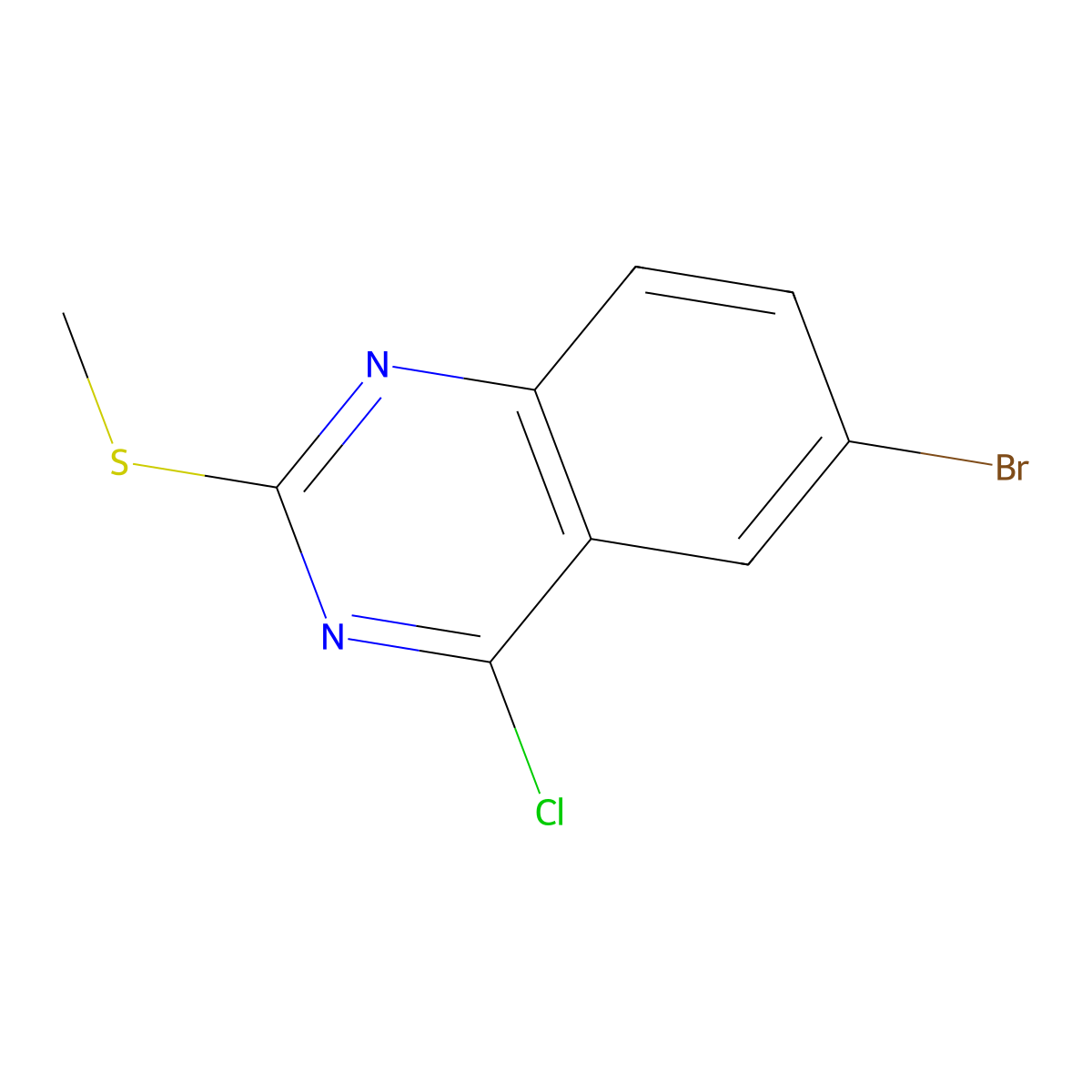6-Bromo-4-chloro-2-(methylsulfanyl)quinazoline molecular structure, CAS 1003043-76-2