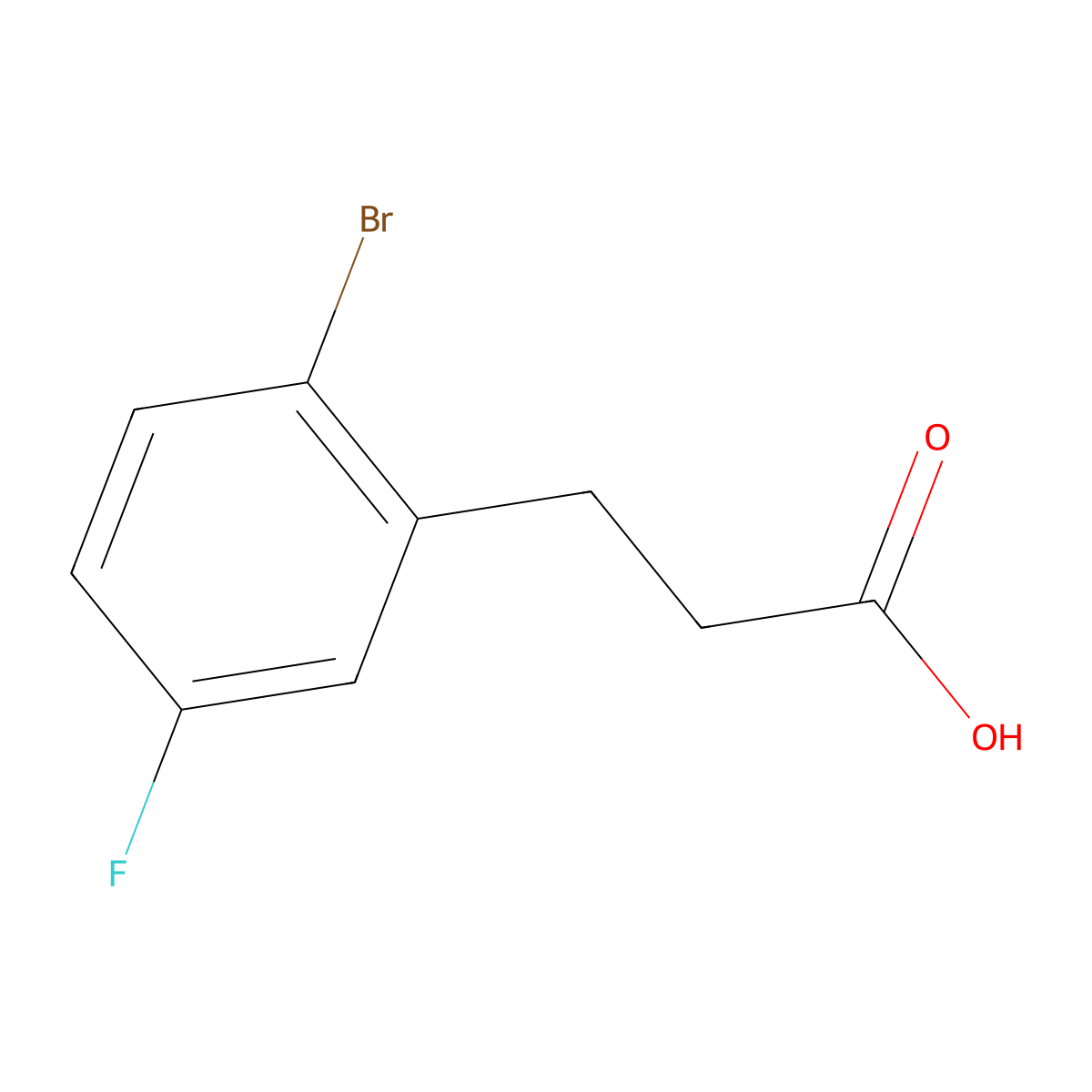 3-(2-Bromo-5-fluorophenyl)propanoic acid molecular structure, CAS 1003048-71-2