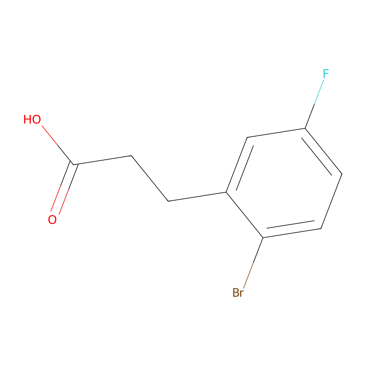 3-(2-Bromo-5-fluorophenyl)propanoic acid molecular structure, CAS 1003048-71-2