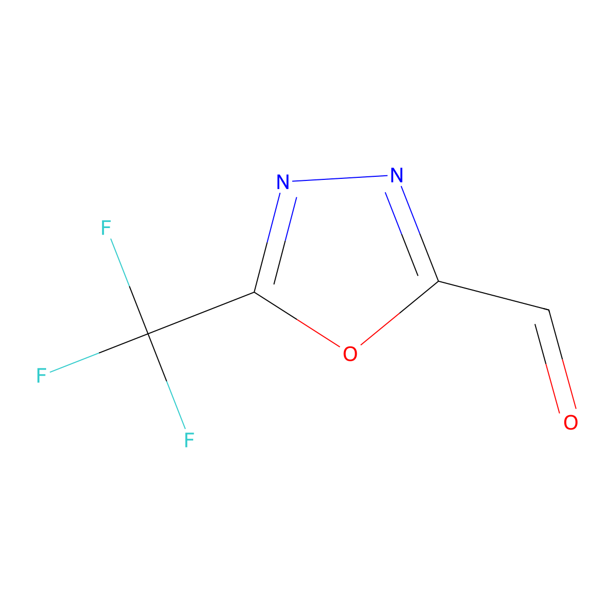 5-(Trifluoromethyl)-1,3,4-oxadiazole-2-carbaldehyde molecular structure, CAS 100305-92-8