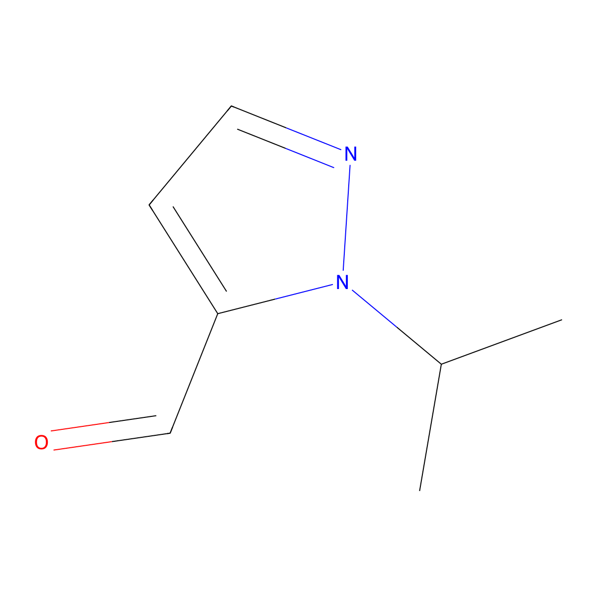 1-(propan-2-yl)-1H-pyrazole-5-carbaldehyde molecular structure, CAS 100305-93-9