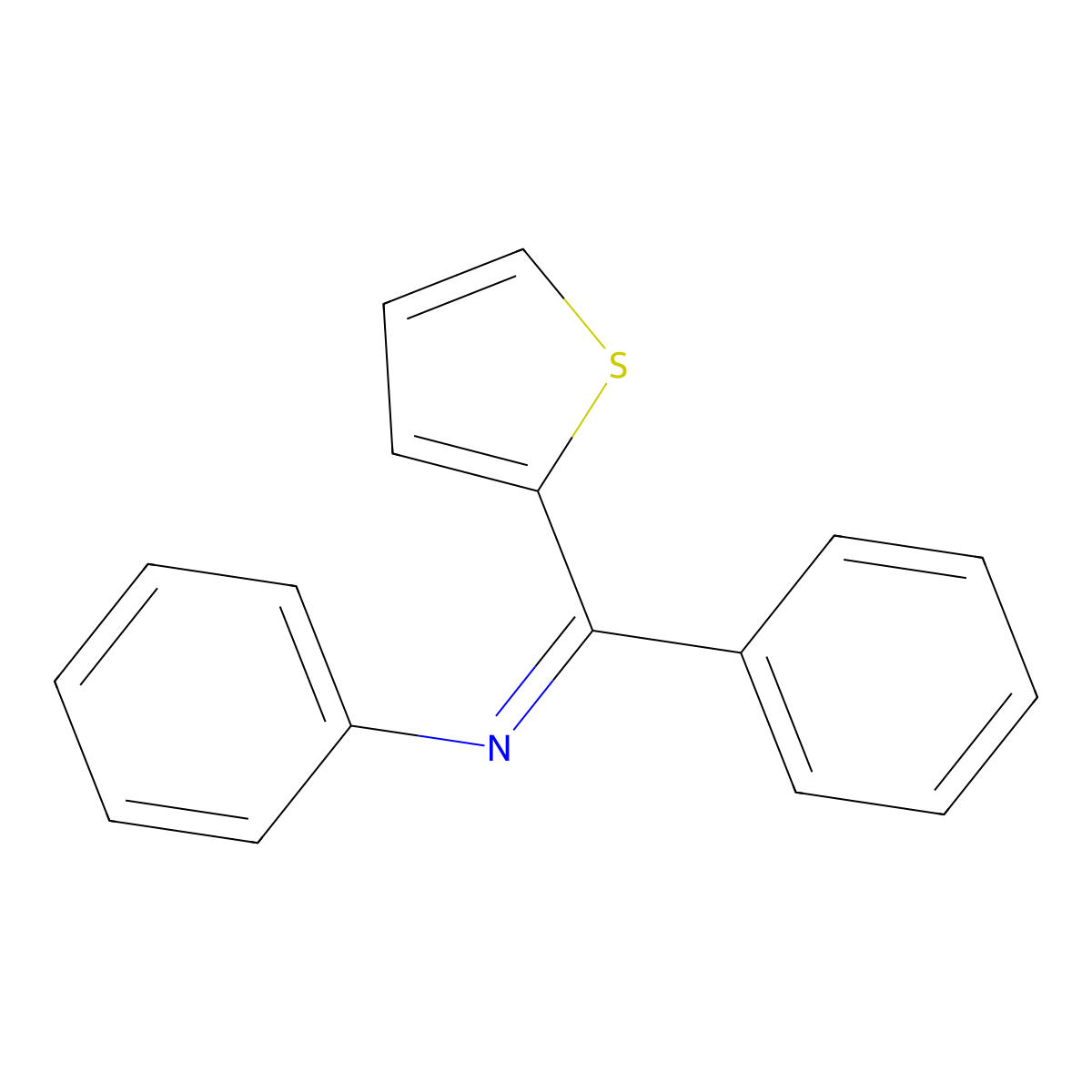 N-phenyl-N-[phenyl(2-thienyl)methylene]amine molecular structure, CAS 100306-16-9