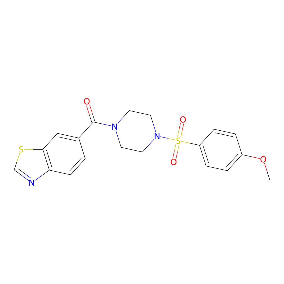 1,3-Benzothiazol-6-yl{4-[(4-methoxyphenyl)sulfonyl]piperazino}methanone molecular structure, CAS 1003084-85-2