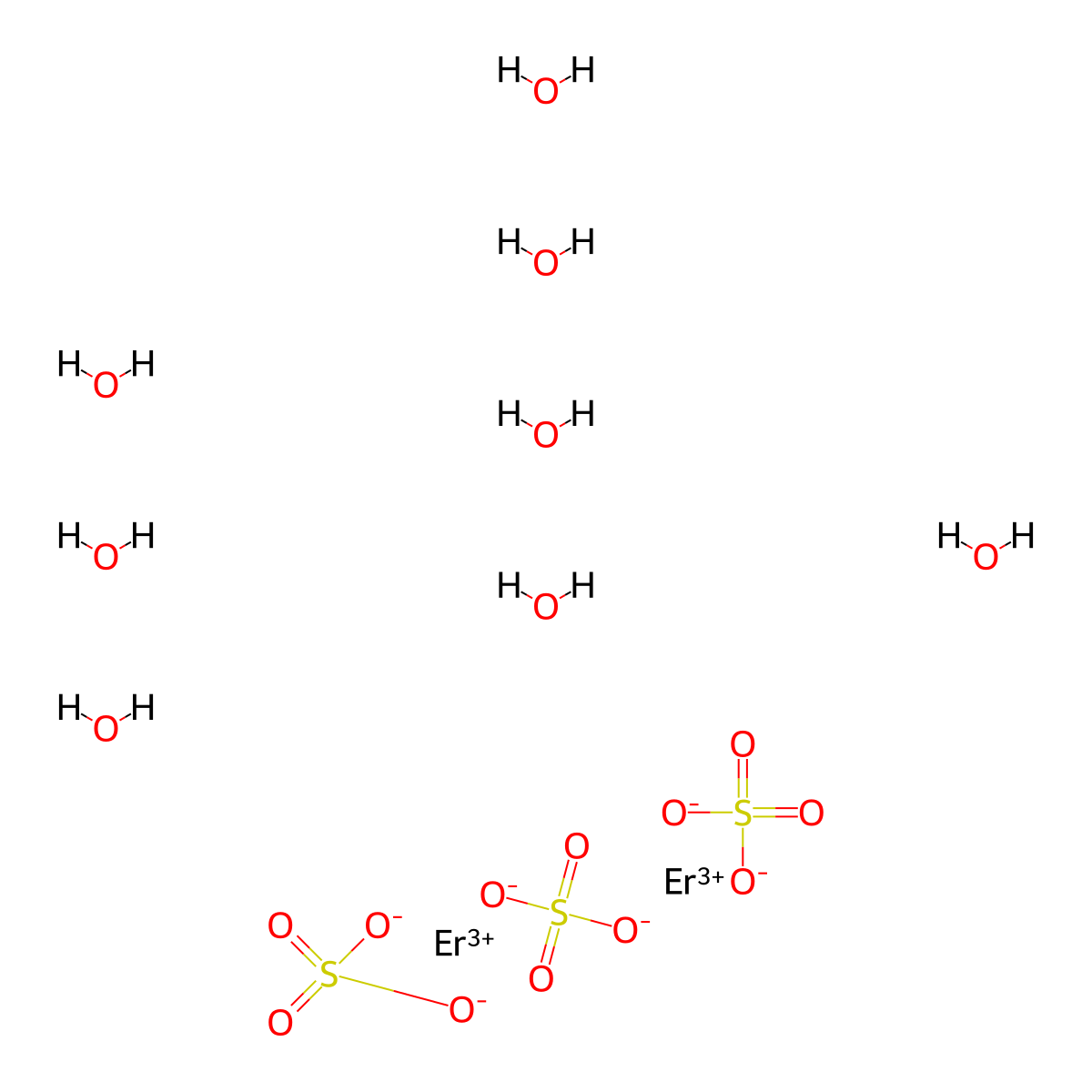 Erbium sulfate octahydrate molecular structure, CAS 10031-52-4
