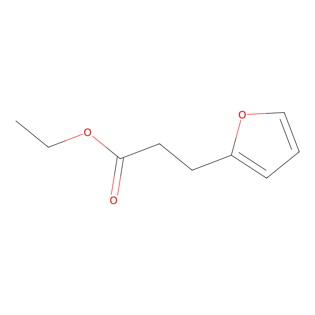 Ethyl 2-furanpropionate molecular structure, CAS 10031-90-0