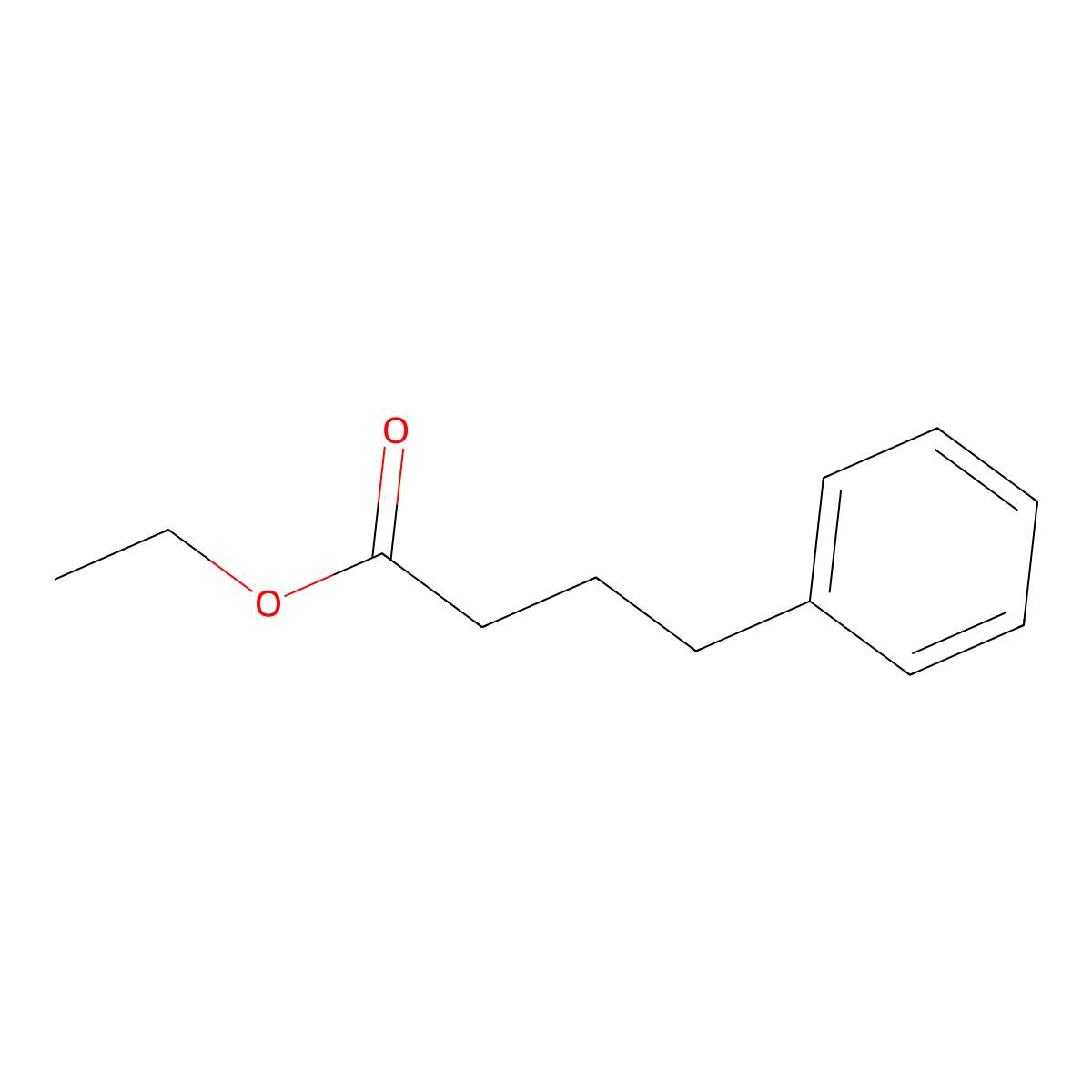 Ethyl 4-phenylbutanoate molecular structure, CAS 10031-93-3