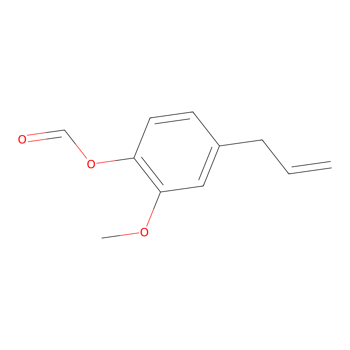 Eugenyl formate molecular structure, CAS 10031-96-6
