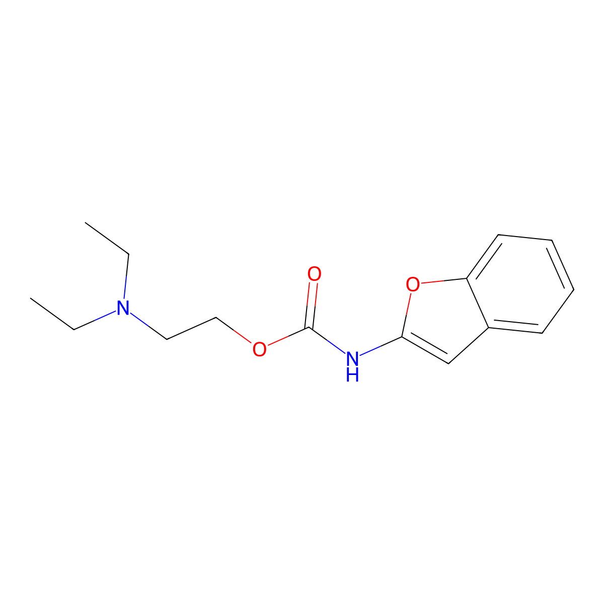 2-Benzofurancarbamic acid, (2-(diethylamino)ethyl) ester molecular structure, CAS 100310-96-1