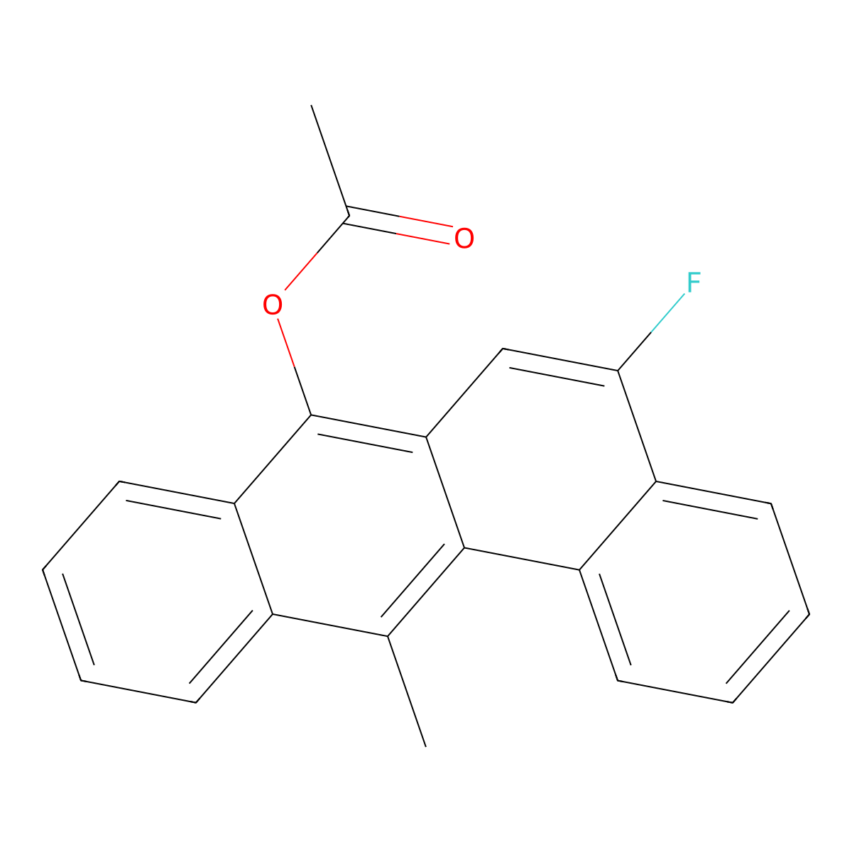 BENZ(a)ANTHRACEN-7-OL, 5-FLUORO-12-METHYL-, ACETATE molecular structure, CAS 100310-97-2