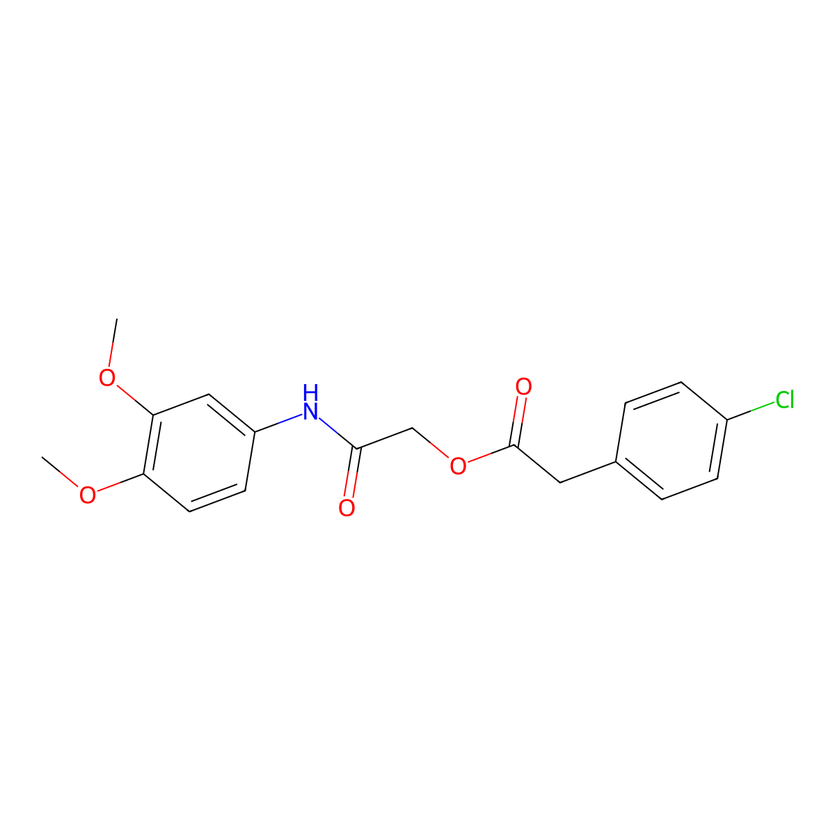 [2-(3,4-Dimethoxyanilino)-2-oxoethyl] 2-(4-chlorophenyl)acetate molecular structure, CAS 1003101-73-2