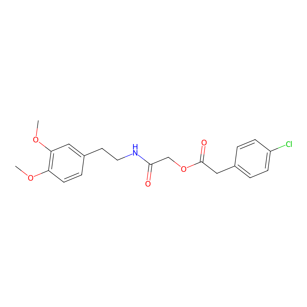 [2-[2-(3,4-Dimethoxyphenyl)ethylamino]-2-oxoethyl] 2-(4-chlorophenyl)acetate molecular structure, CAS 1003101-74-3