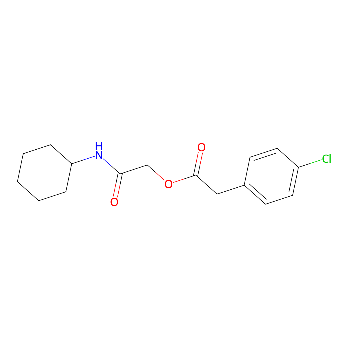 [2-(Cyclohexylamino)-2-oxoethyl] 2-(4-chlorophenyl)acetate molecular structure, CAS 1003101-75-4
