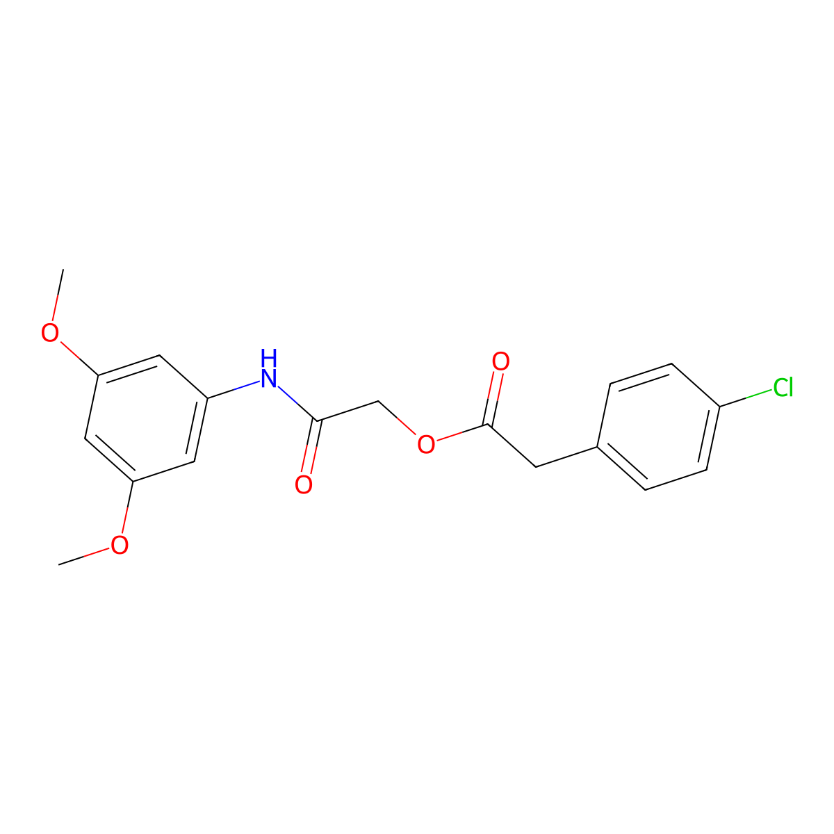[2-(3,5-Dimethoxyanilino)-2-oxoethyl] 2-(4-chlorophenyl)acetate molecular structure, CAS 1003101-82-3