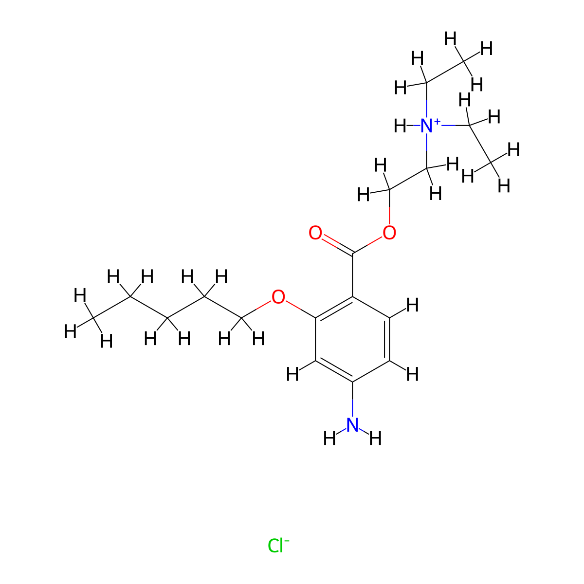 Benzoic acid, 4-amino-2-pentyloxy-, 2-(diethylamino)ethyl ester, monohydrochloride molecular structure, CAS 100311-09-9