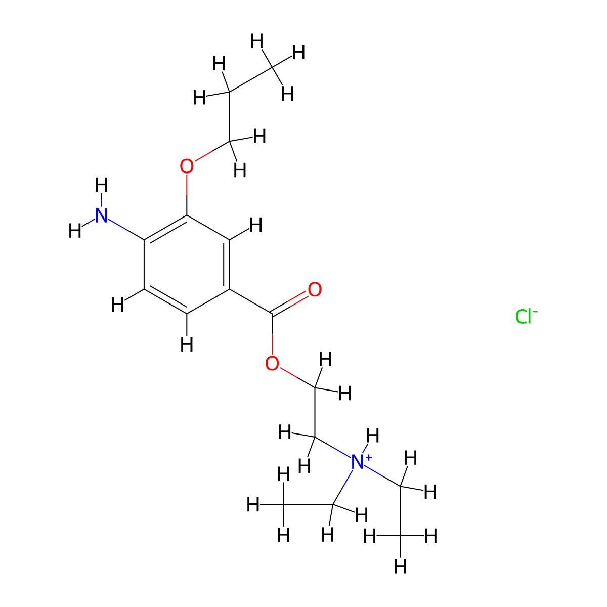 2-(Diethylamino)ethyl 4-amino-3-propoxybenzoate--hydrogen chloride (1/1) molecular structure, CAS 100311-12-4