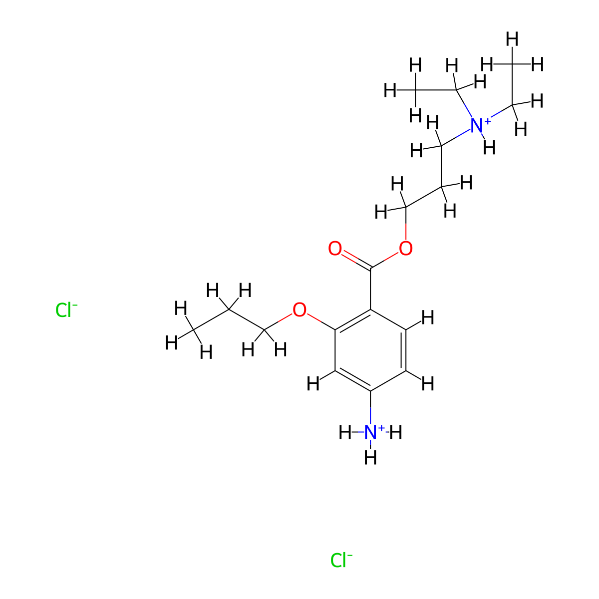Benzoic acid, 4-amino-2-propoxy-, 3-(diethylamino)propyl ester, dihydrochloride molecular structure, CAS 100311-13-5