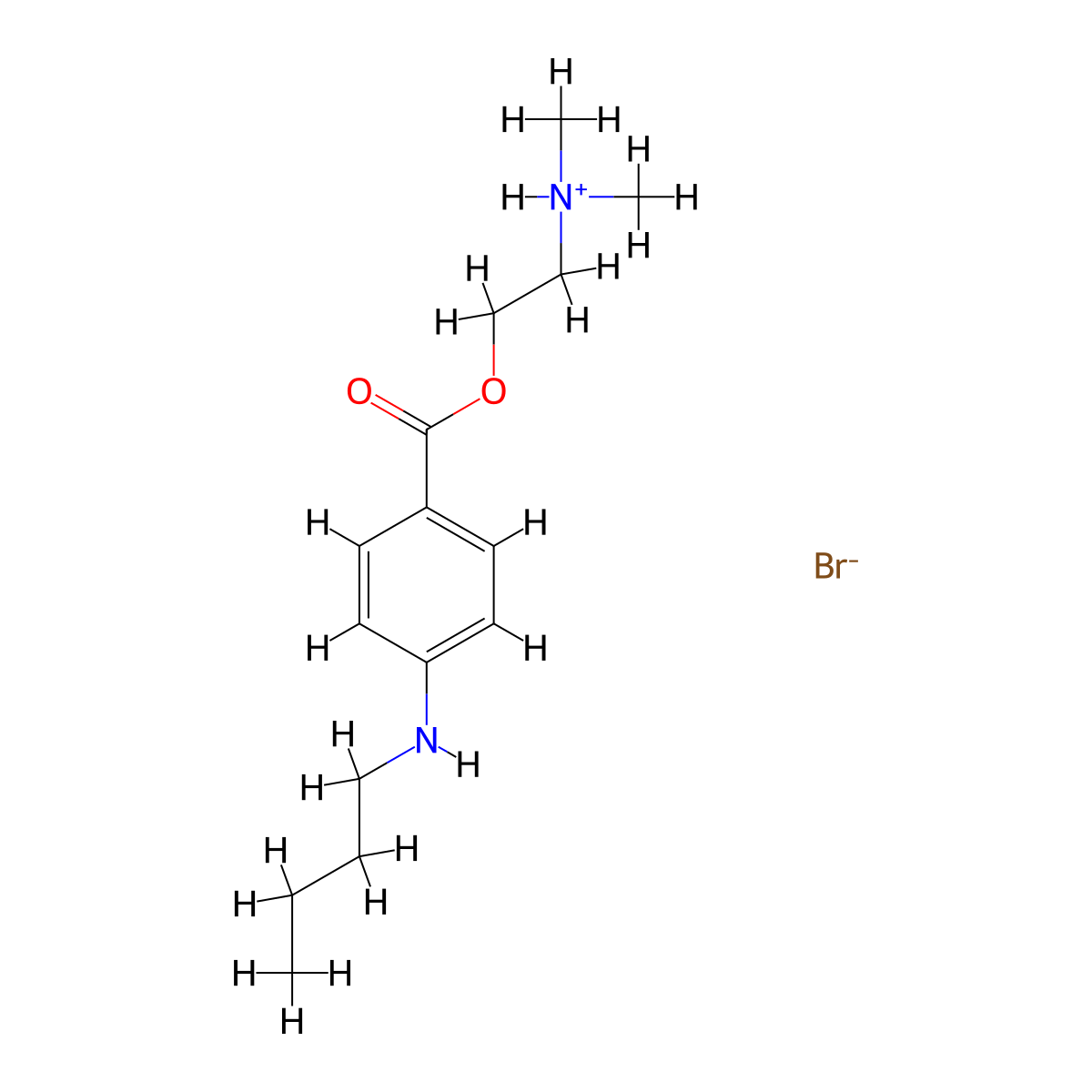 2-(Dimethylamino)ethyl 4-(butylamino)benzoate--hydrogen bromide (1/1) molecular structure, CAS 100311-22-6