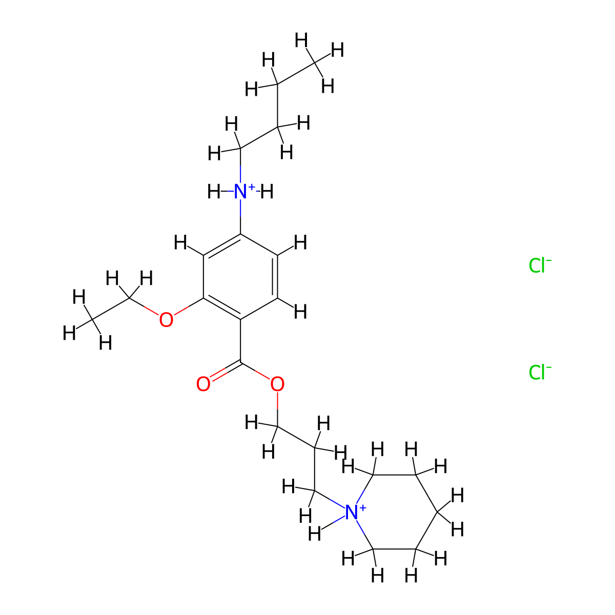 3-(Piperidin-1-yl)propyl 4-(butylamino)-2-ethoxybenzoate--hydrogen chloride (1/2) molecular structure, CAS 100311-23-7