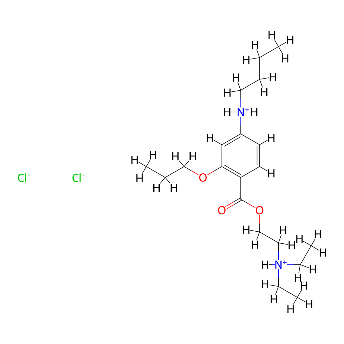 2-(Diethylamino)ethyl 4-(butylamino)-2-propoxybenzoate--hydrogen chloride (1/2) molecular structure, CAS 100311-29-3