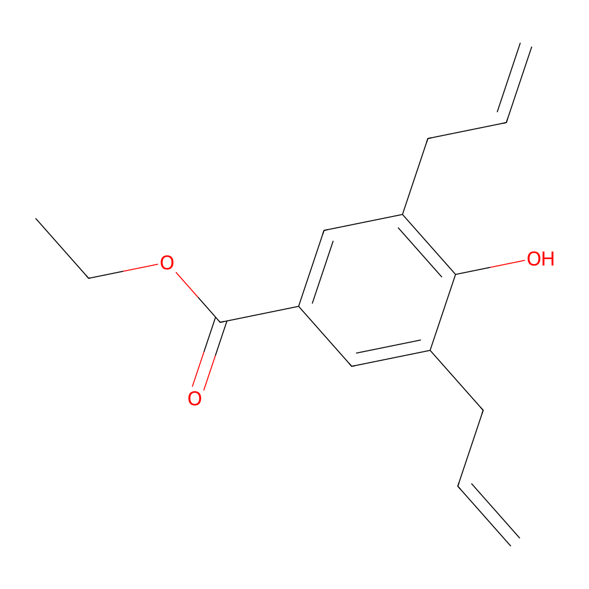 Benzoic acid, 3,5-diallyl-4-hydroxy-, ethyl ester molecular structure, CAS 100311-34-0