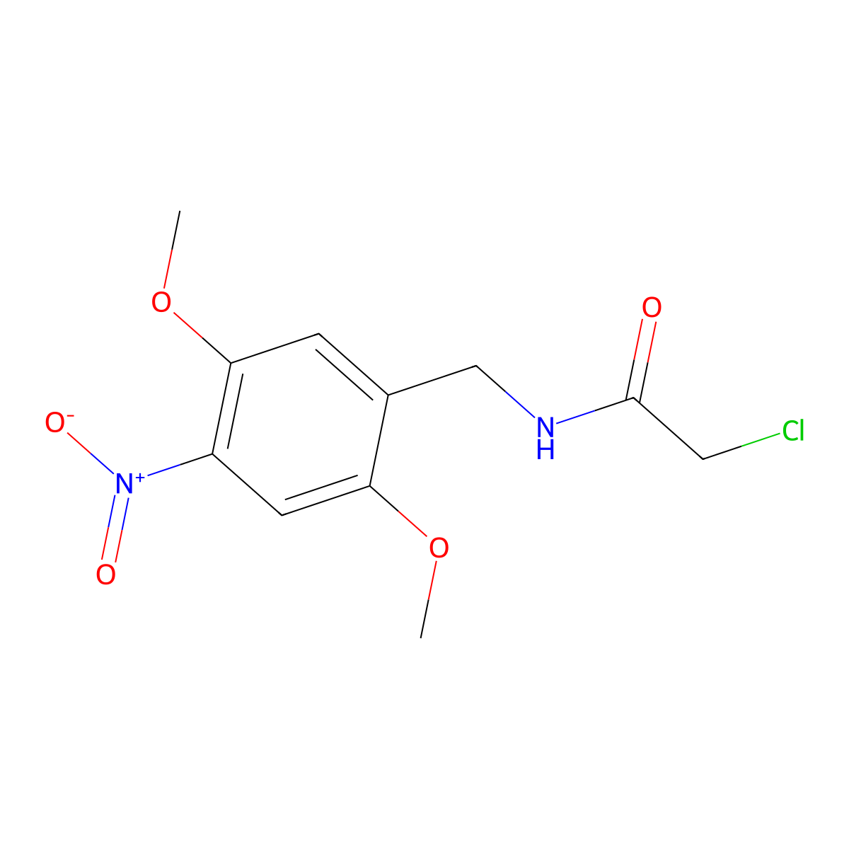 2-chloro-N-(2,5-dimethoxy-4-nitrobenzyl)acetamide molecular structure, CAS 1003114-57-5