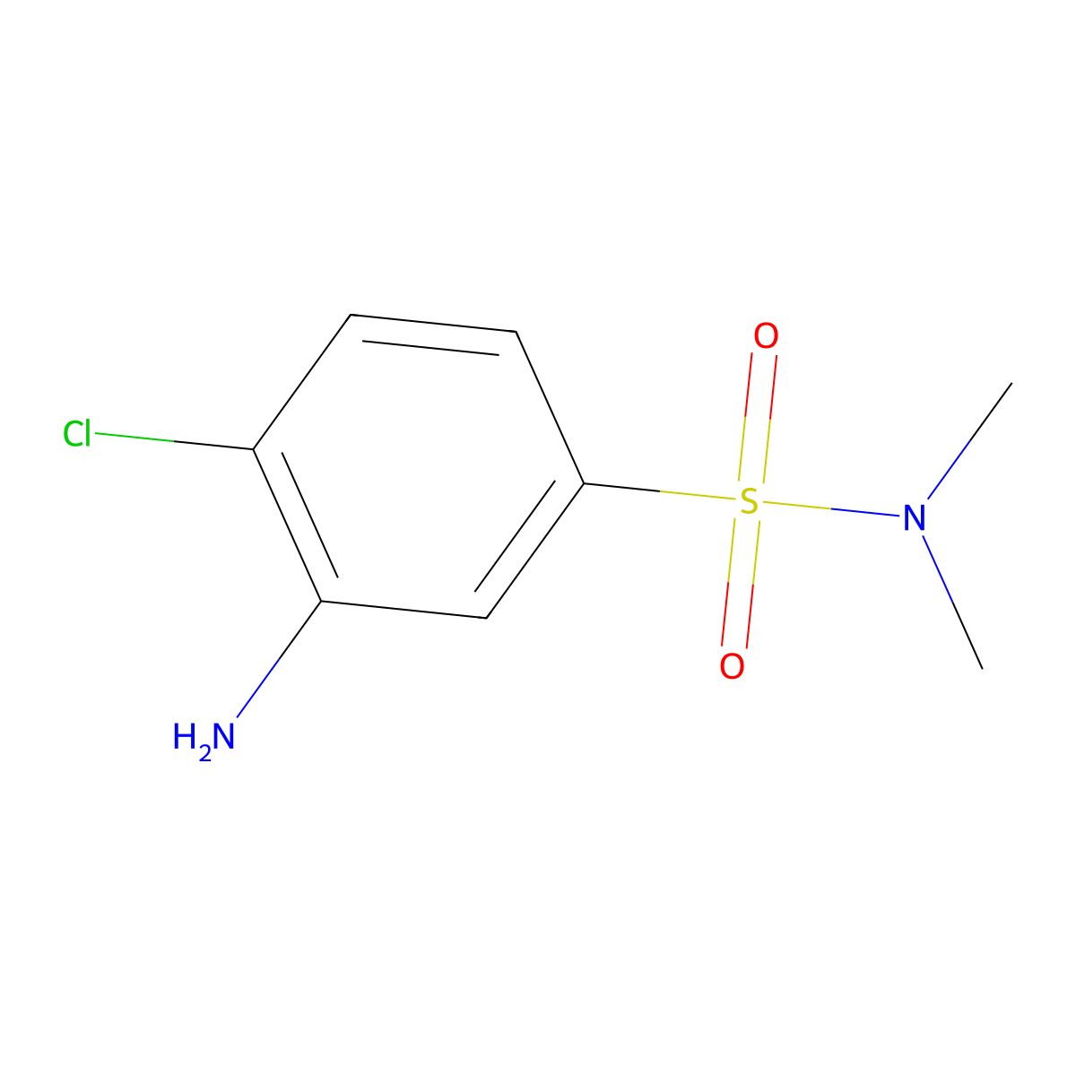 3-amino-4-chloro-N,N-dimethylbenzenesulfonamide molecular structure, CAS 100313-81-3
