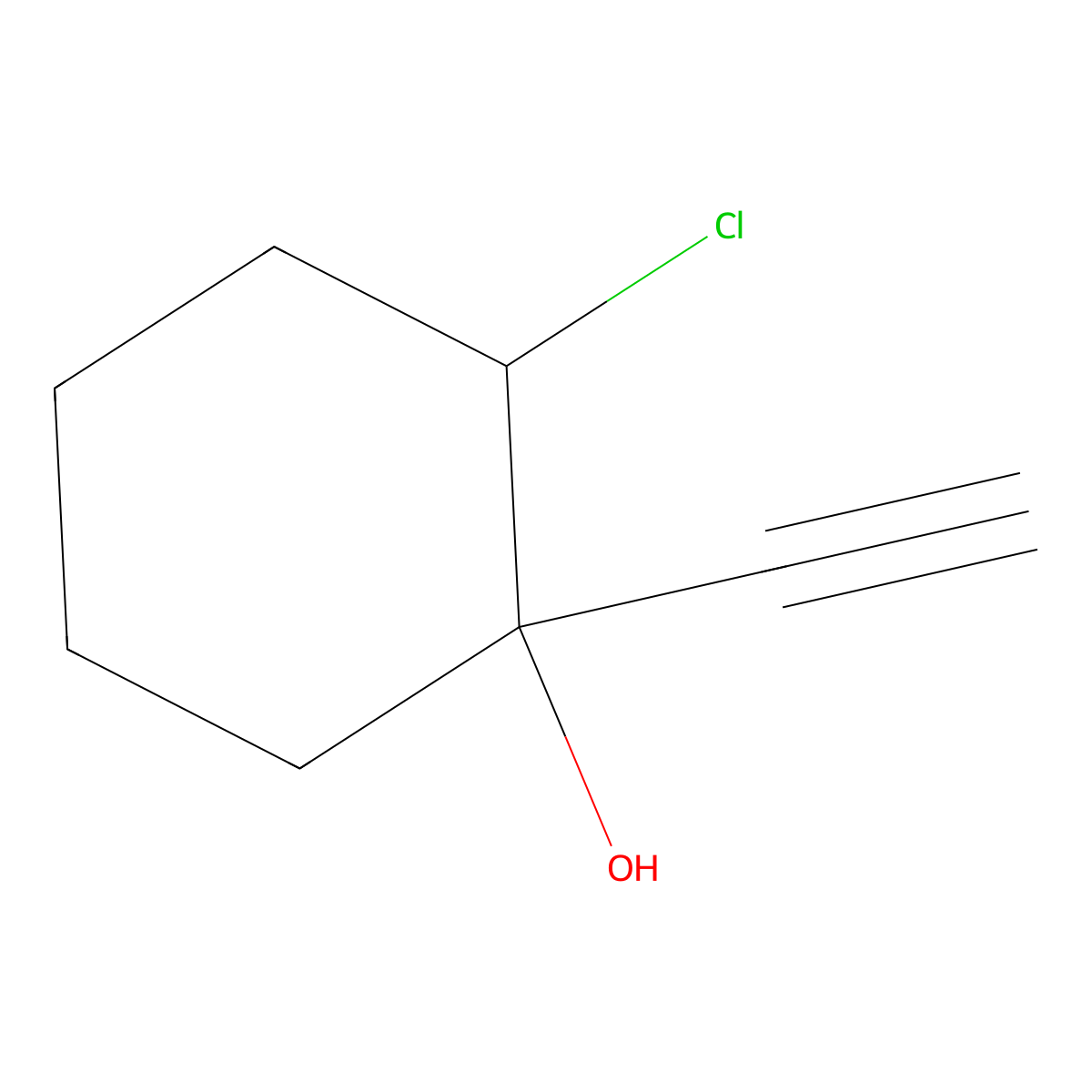 2-Chloro-1-ethynylcyclohexan-1-ol molecular structure, CAS 100313-83-5