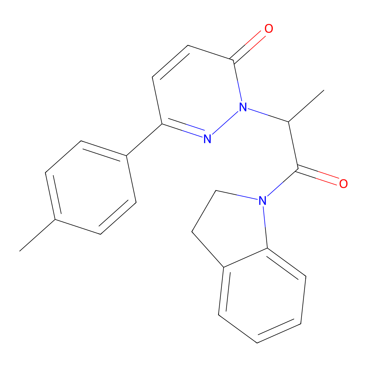 2-[1-(2,3-dihydro-1H-indol-1-yl)-1-oxopropan-2-yl]-6-(4-methylphenyl)pyridazin-3(2H)-one molecular structure, CAS 1003133-28-5
