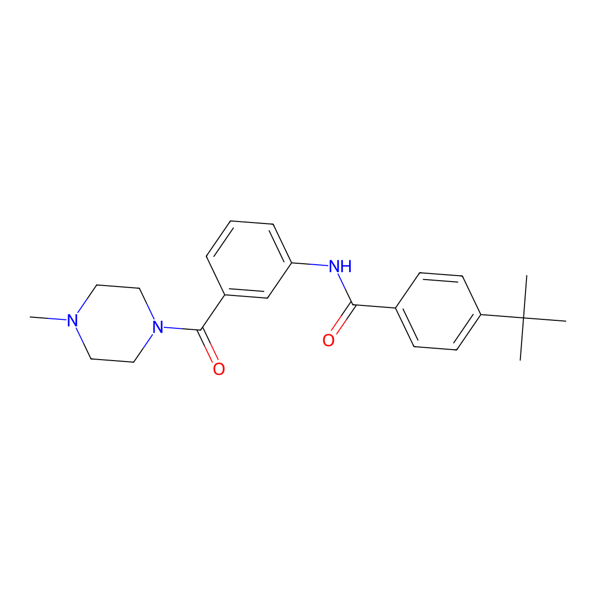 4-tert-butyl-N-{3-[(4-methyl-1-piperazinyl)carbonyl]phenyl}benzamide molecular structure, CAS 1003139-67-0