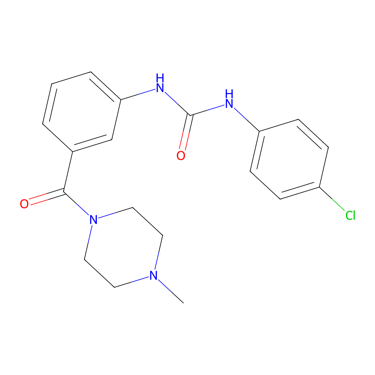 N-(4-chlorophenyl)-N'-{3-[(4-methyl-1-piperazinyl)carbonyl]phenyl}urea molecular structure, CAS 1003152-22-4