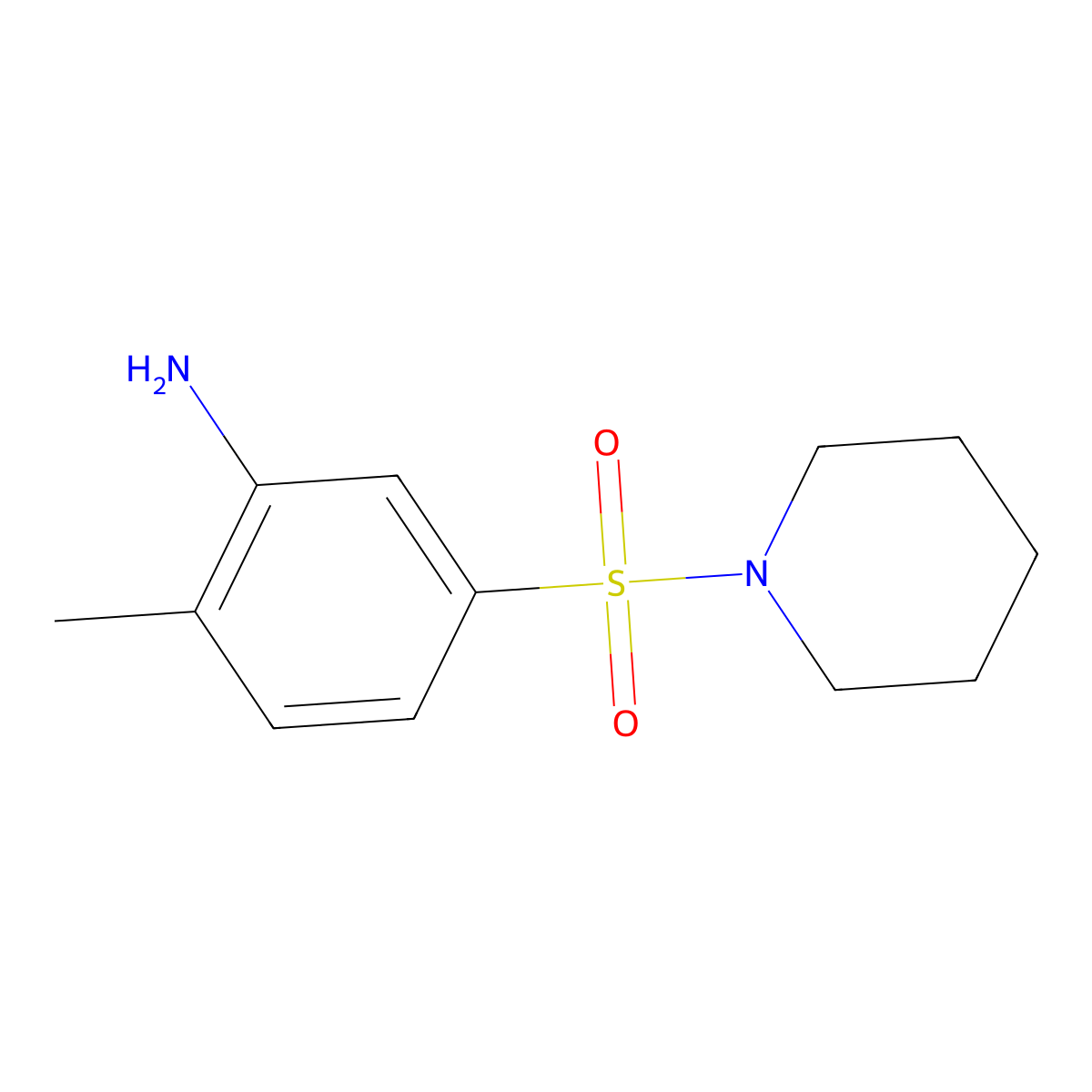 2-Methyl-5-(piperidine-1-sulfonyl)-phenylamine molecular structure, CAS 100317-20-2