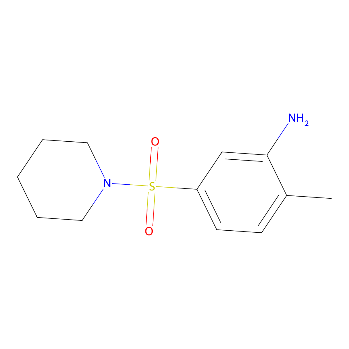 2-Methyl-5-(piperidine-1-sulfonyl)-phenylamine molecular structure, CAS 100317-20-2