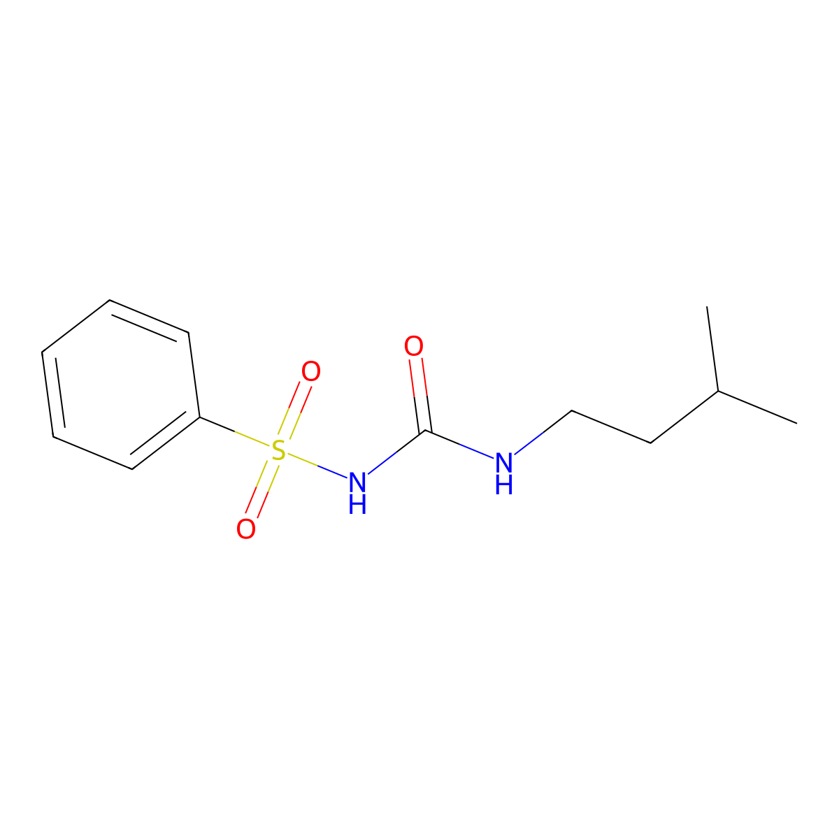 1-(Benzenesulfonyl)-3-(3-methylbutyl)urea molecular structure, CAS 100317-39-3