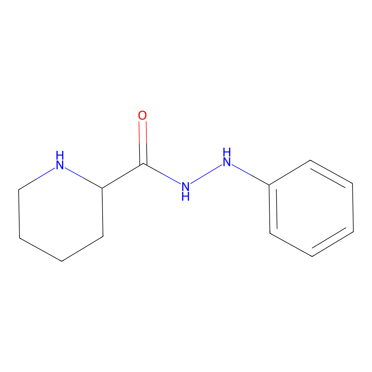 2-Piperidinecarboxylic acid, 2-phenylhydrazide molecular structure, CAS 100318-24-9
