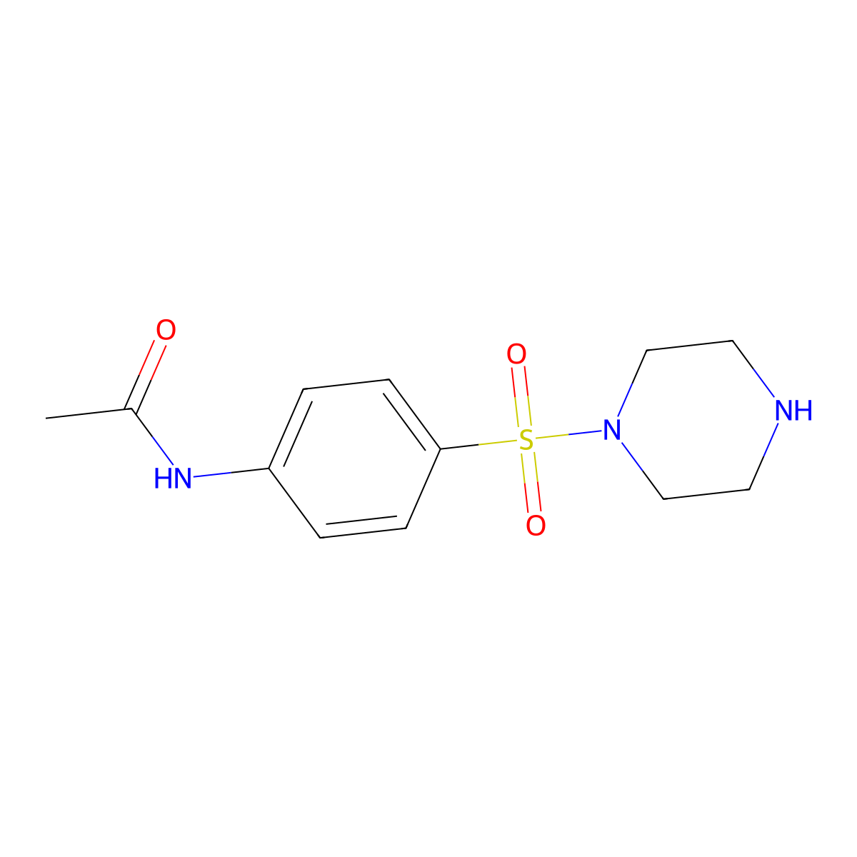 N-(4-(Piperazine-1-sulfonyl)phenyl)acetamide molecular structure, CAS 100318-71-6
