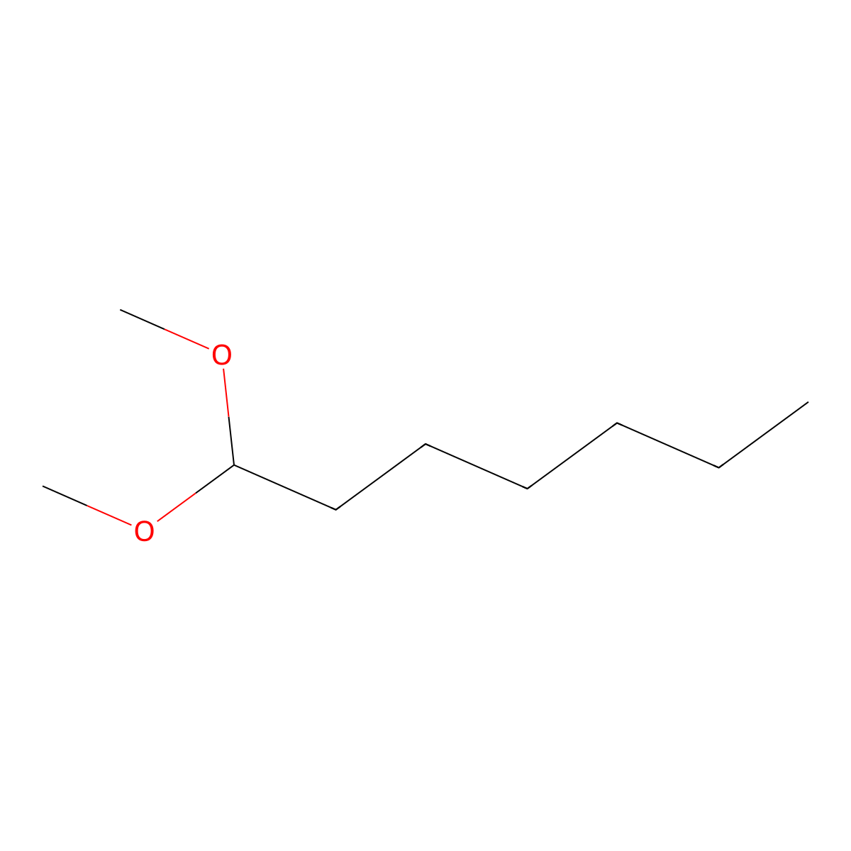 1,1-Dimethoxyheptane molecular structure, CAS 10032-05-0