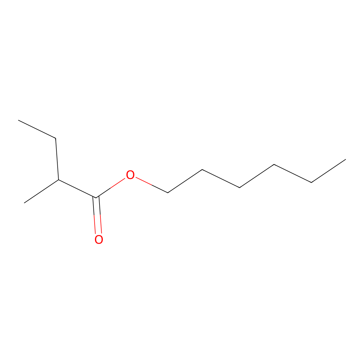 Hexyl 2-methylbutyrate molecular structure, CAS 10032-15-2