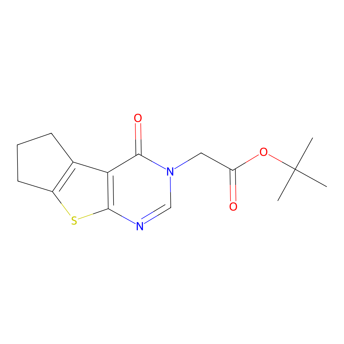 tert-Butyl 2-(4-oxo-4,5,6,7-tetrahydro-3H-cyclopenta[4,5]thieno[2,3-d]pyrimidin-3-yl)acetate molecular structure, CAS 1003209-11-7