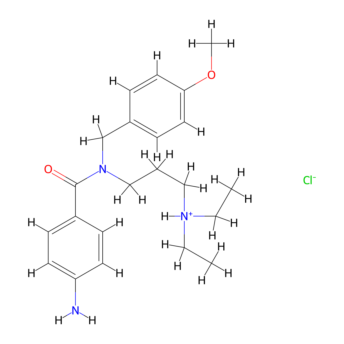 Benzamide, p-amino-N-(3-(diethylamino)propyl)-N-(p-methoxybenzyl)-, hydrochloride molecular structure, CAS 100321-58-2